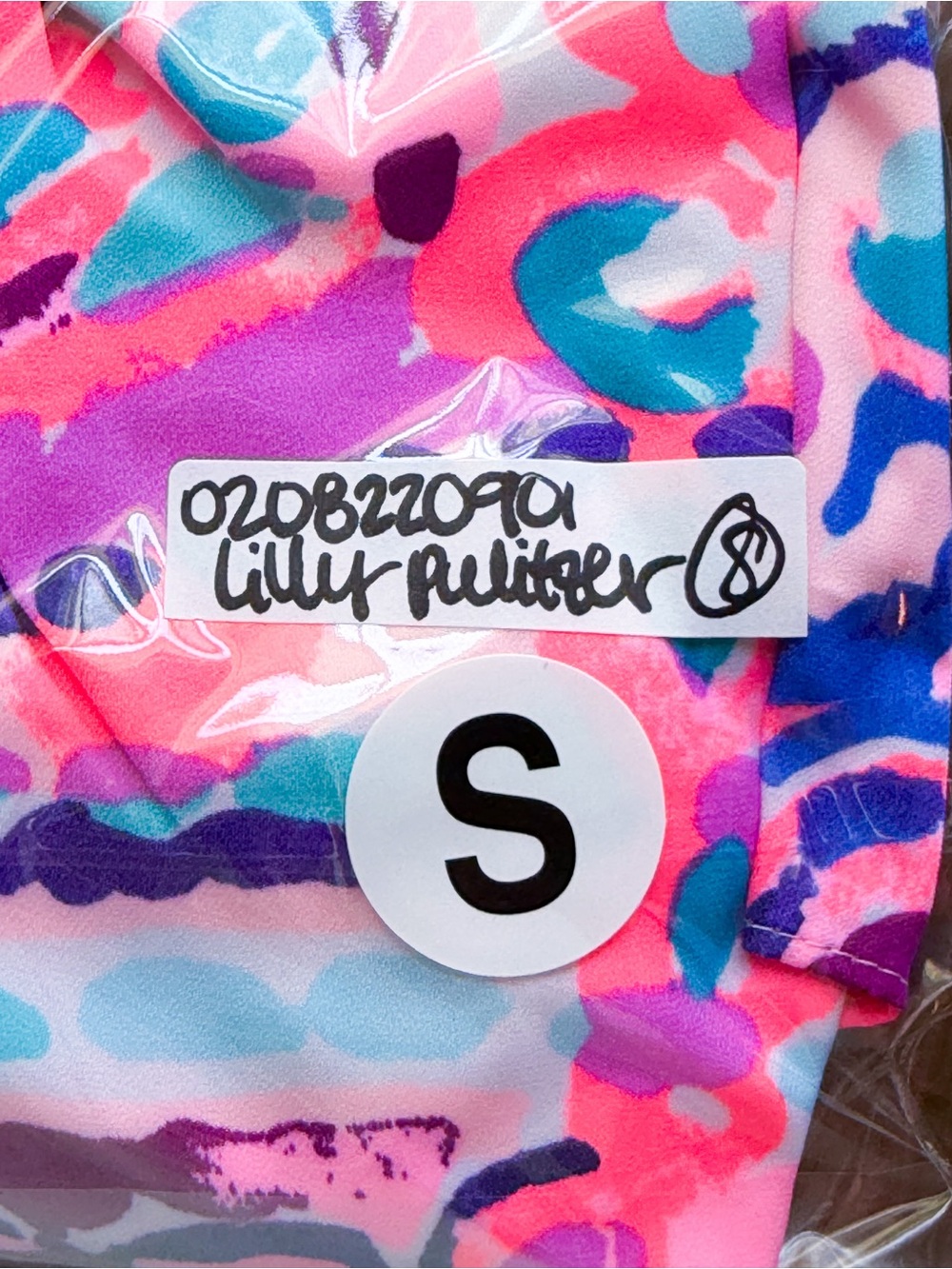 Lilly Pulitzer Pink Blue Abstract Print Sleeveless Top Striped V Neck S EUC - Picture 7 of 7